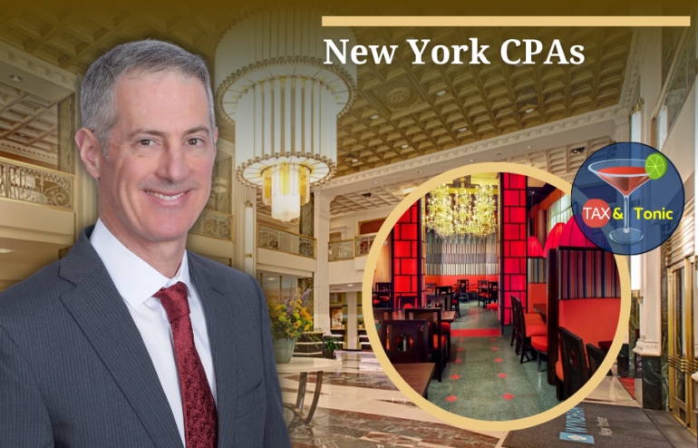 Gary meets with New York City CPAs and financial professionals to discuss the latest developments and trends in tax law for &quot;Tax &amp; Tonic:  Practical advice for sophisticated CPAs&quot; at Butcher &amp; Banker (inside The New Yorker Hotel) in Midtown Manhattan
