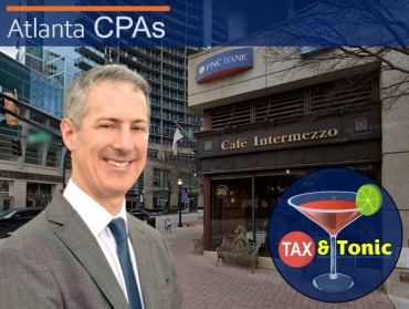Gary meets with Atlanta area CPAs to discuss the latest developments and trends in tax law for &quot;Tax &amp; Tonic:  Practical advice for sophisticated CPAs&quot; at Café Intermezzo in Midtown Atlanta.